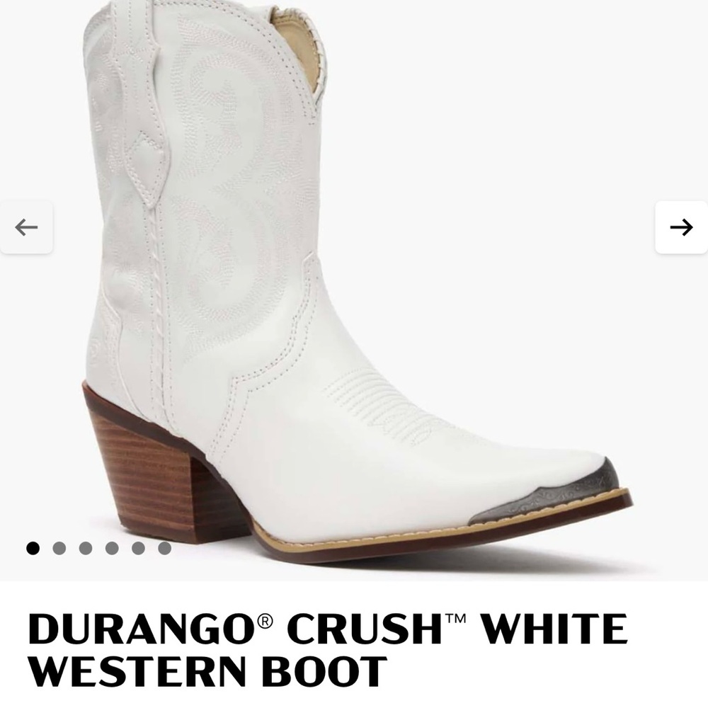 Durango White Heeled Western Boots